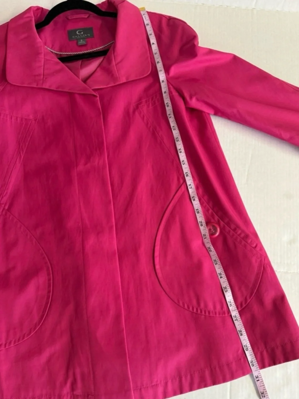 Gallery Retro Bright Pink Single-Breasted Swing Coat.Vintage Vibes.Size S